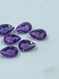 Pierre précieuse améthyste violette de qualité supérieure en forme de poire, pierre en vrac de 4,75 carats, 5x8mm pour la fabrication de bijoux, 6 pièces - Product Image 2