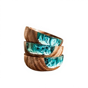 Bol en bois, bol décoratif, bol en résine époxy, bol à bibelots fait main, bol artisanal, cadeau pour elle - Product Image 1