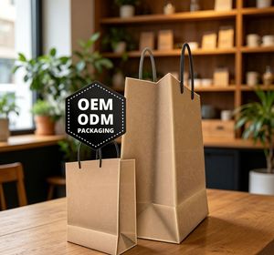 Bolsas de papel de lujo personalizadas para eventos y boutiques. Bolsas de papel de marca con asa para empaques de moda minorista - Product Image 1
