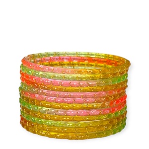 Designer Emerald Cut Kashmiri <b>Gold</b> <b>Plated</b> Trendy Multicolour Raindrop Glass Pearl <b>Bangles</b> <b>Bridal</b> at Wholesale Price - Product Image 2