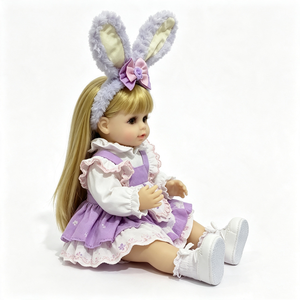 Poupée Reborn personnalisée pour fillette, poupée bébé réaliste en vinyle pleine grandeur, poupée Reborn réaliste avec des oreilles de lapin - Product Image 5