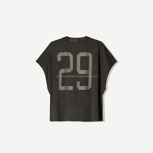 Camisetas de algodón de gran tamaño Heavyweight 280 Gsm Boxy Fit camisetas con logotipo personalizado Streetwear camisetas para hombres - Product Image 3