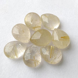 Gema de rutilo dorado de calidad en forma de lágrima, piedra suelta calibrada tipo briolette para la fabricación de joyas, disponible en todos los tamaños. - Product Image 3