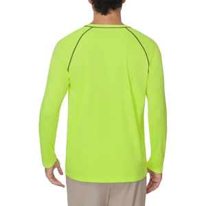 Unisex <b>Neon</b> <b>Green</b> Full Sleeve Rash Guard Quick Dry Eco-Friendly Breathable Polyester Sport <b>Top</b> Adult Fitness Shirt UPF50+ - Product Image 2