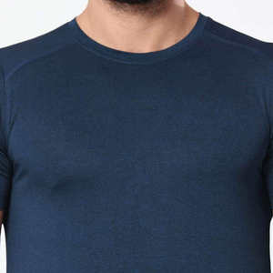 T-shirt décontracté pour homme en coton tissé 100 %, couleur personnalisable, uni, manches courtes, coupe classique, écologique - Product Image 4