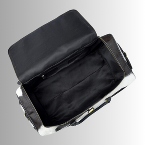 Bolsa de viaje de cuero con pelo de vaca, estilo vintage, de gran capacidad, para hombre, LHTB-0006 - Product Image 4