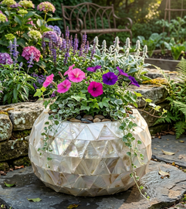 Pot de fleurs rond décoratif en nacre incrustée, fait main, vase à fleurs de luxe, support pour plantes d'intérieur et d'extérieur, fabriqué au Vietnam - Product Image 6