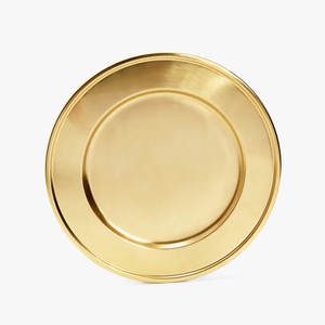 New style Round Gold Metal Charger <b>Plate</b> with Textured Edge Glam Design for Party Table Setting charger <b>plate</b> - Product Image 4