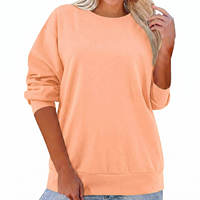 Sudadera de Cuello Redondo para Mujer, 100% Algodón, Corte Ajustado, Manga Larga, Deportiva, con Logotipo Personalizado