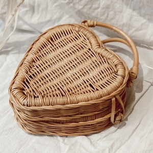 Handmade in Vietnam sustainable rattan heart bag <b>basket</b> children purses direct price from supplier - Product Image 2