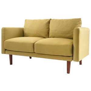 55.5\" Linen Round Arm Apartment Loveseat for Living Room Sofas - Product Image 2