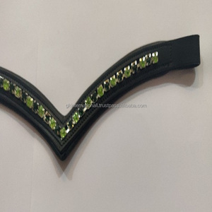 Bandeau à sourcils en cuir en forme de V, Style coréen, robuste, entièrement cousu, avec rembourrage souple et chaîne de perles - Product Image 6