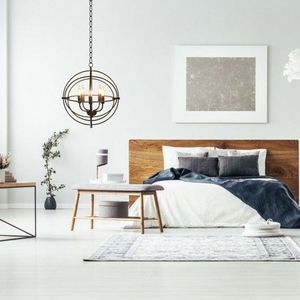 20\" Metal Chandelier with 5 Pivoting Interlocking Rings 5 Pendant Lights - Product Image 1