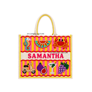 Nouvelle collection : Sac fourre-tout en paille personnalisé avec perles, sac de plage d'été sur mesure avec nom, sac fourre-tout en paille fait main pour femme - Product Image 1