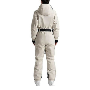 Custom <b>Women</b>’s One Piece Ski Suit Hooded Snowboard Jumpsuit Winter Snow Wear Belted Ski <b>Overall</b> OEM Private Label - Product Image 2
