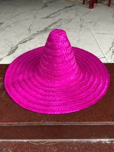 Natural Mexican Sombrero Straw <b>Hat</b> Wide Brim Vietnam Straw Material For <b>Summer</b> Beach Party Costume And Event Decoration - Product Image 2