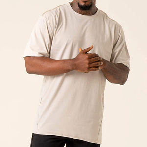 T-shirt pour homme en coton 100% uni, séchage rapide, design OEM, dernière mode 2026, coupe ample, couleur unie - Product Image 3