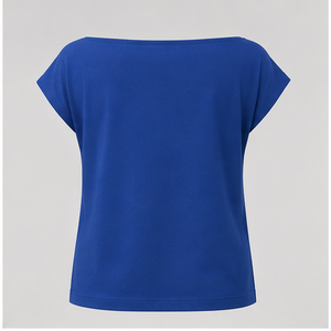 T-shirt pour femme bleu royal à col bateau et manches courtes, coupe décontractée WTS-0068 - Product Image 2