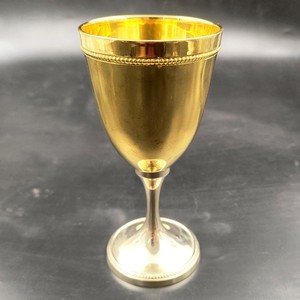 Gobelet classique en laiton, forme cloche, bord doré, fait main, écologique, passe au lave-vaisselle, coupe à vin pour usage décoratif de mariage - Product Image 3