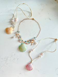 Collier ras du cou bohème avec coquillages, étoiles de mer et perles, perle d'eau de mer, fleur personnalisée, bijoux vintage unisexe pour le quotidien - Product Image 2