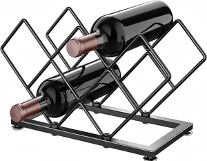 Porte-bouteilles mural moderne en métal avec porte-verres, étagère flottante pour bouteilles, pour la décoration de la maison, du bar ou de la cuisine - Product Image 6