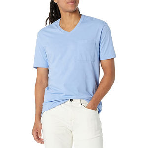 T-shirts personnalisés de haute qualité à séchage rapide, col en V, pour hommes, en coton Pima blanc, imprimés, col en V - Product Image 1