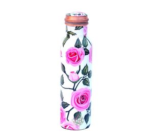 Pure <b>Copper</b> Water <b>Bottle</b> with Printed Engraved Antique Design No Joint Leakproof for <b>Drinking</b> Water Ayurvedic - Product Image 6