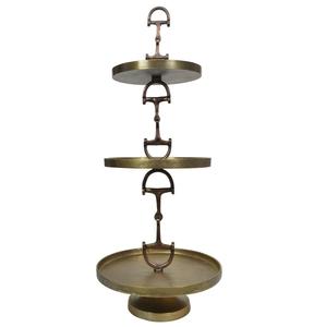 Plateaux ronds anciens pour servir les fruits, plateaux décoratifs, support à gâteau à 3 étages, décoration de mariage, support à gâteau en métal, accessoires pour événements - Product Image 1