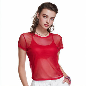 Camiseta de malla de manga corta para mujer, a prueba de viento, de secado rápido, ligera - Product Image 6