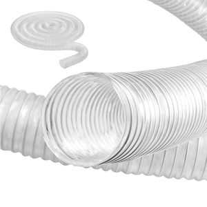 Tubo Flessibile per Aspirazione Polveri in PVC Rinforzato 2.5 X 20, Resistente alle Forature, Trasparente con Spirale in Filo d'Acciaio al Carbonio 4 X - Product Image 1