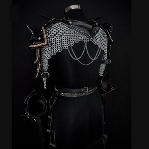Conjunto de Armadura de Fantasía, Latón Plateado y Malla de Vidrio, Artesanía Soldada, Forma Irregular, Imitación Antigua Moderna - Product Image 3
