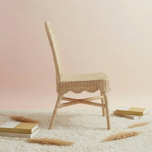 Chaise de salle à manger en rotin naturel tressé à la main, écologique, rustique, vintage, pour restaurant, café, terrasse, sans accoudoirs - Product Image 2