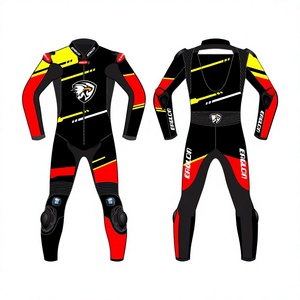 Unisex Custom Made Cowhide/Kangaroo Leather Motorbike Track Racing Suit One Piece Jumpsuit/Traje Biker OEM CE Protector <b>Level</b> 2 - Product Image 1
