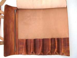 Sac de transport pour couteaux en cuir véritable de luxe, organiseur d'outils culinaires professionnels, étui de rangement de voyage, protection pour ustensiles de cuisine professionnels - Product Image 2