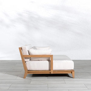 Chaise longue de piscine en teck minimaliste moderne avec coussin – Mobilier d'extérieur pour hôtels et complexes hôteliers - Product Image 5