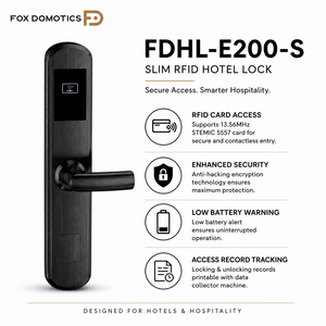 RFID Hotel Door <b>Lock</b> FDHL-E200-S Smart <b>Key</b> Card <b>Lock</b> | Offline Hotel <b>Lock</b> System | PMS Compatible | Fox Domotics - Product Image 5