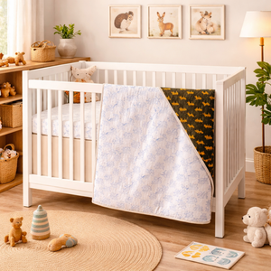 Jaipuri Hand Block Printed 60 X 40 inches size Pure Cotton Baby Quilt Boho print Super Soft Travel Eco-friendly Non Toxic Dyes - Product Image 5