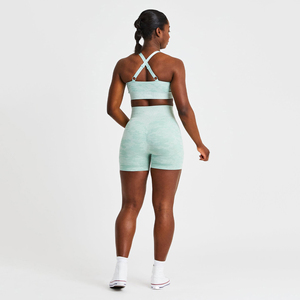 Nouvel Arrivage Short de Yoga Femme en Polyester/Spandex Longueur Cuisse Taille Moyenne Couleur Unie Logo Personnalisé OEM Style Urbain - Product Image 2