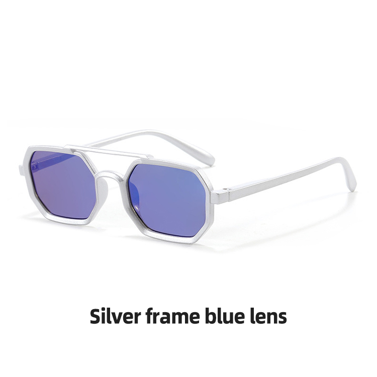 Silver frame blue lens