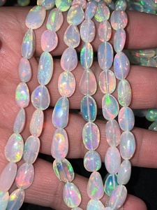Ópalos blancos etíopes naturales de alto brillo, cuentas lisas de 5*7mm a 8*13mm, en hebras para la fabricación de joyería, al por mayor. - Product Image 6