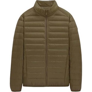 Men's Casual Winter Duck <b>Puffer</b> <b>Jacket</b> Waterproof Canvas Fabric Windproof Warm Bubble Coats <b>Light</b> Loose Fit Plain Dyed Technique - Product Image 1