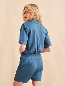 Combinaison en jean pour femme, style décontracté, boutonnée sur le devant, tenue une pièce, mode moderne, vêtements confortables pour tous les jours, style streetwear - Product Image 3