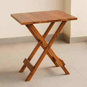 Solid Wood <b>Folding</b> Side <b>Table</b> | Portable X-Base Wooden Snack <b>Table</b> | Wholesale Living Room Other Home Furniture - Product Image 1
