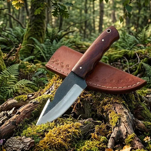 Custom Hunting Tracker Knife <b>Leather</b> Sheath Handmade Damascus Steel Waterproof Survival Camping <b>Tool</b> for All Seasons - Product Image 4