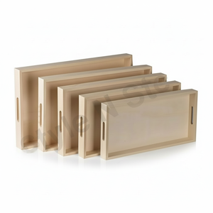 Bandejas de madera con asas Bandeja para servir Decoración para el hogar Plato de madera para comida Fruta Aperitivos y bebidas - Product Image 4