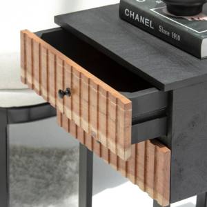 Mesa Auxiliar Negra de 2 Cajones Vandana Sierra Nimbus, Diseño Moderno y Contemporáneo - Product Image 4