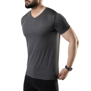 Comfortable Custom V Neck <b>T</b> <b>Shirt</b> <b>Men</b> Casual Sportswear Short Sleeve <b>Striped</b> Design 100% Cotton Breathable Custom Made - Product Image 3
