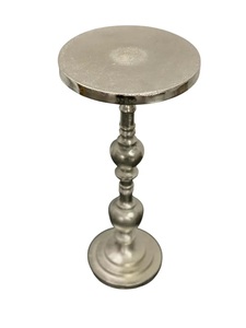 Mesa de Bar con Pedestal de Aluminio de Lujo, Tapa Redonda Compacta, Acabado Elegante, Base Resistente y Estable, Acento Moderno para Espacios de Estar - Product Image 2