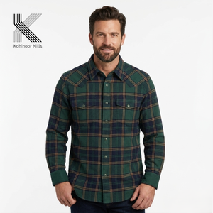 Chemise en flanelle à carreaux unisexe pour homme, manches longues, grande taille, fabricant en gros, OEM ODM - Product Image 1