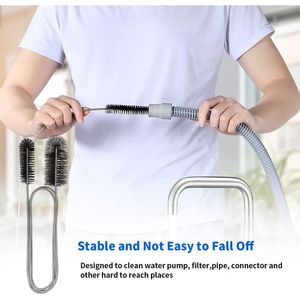 10pcs Set of Flexible <b>Drain</b> <b>Brush</b> Straw Cleaner 61Inch Stainless Steel Double-Ended Hose <b>Brush</b> 8.2Inch N Pipe Cleaners <b>Brush</b> - Product Image 4